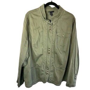 Lane Bryant Olive Green Military Style Jacket Size 22/24W